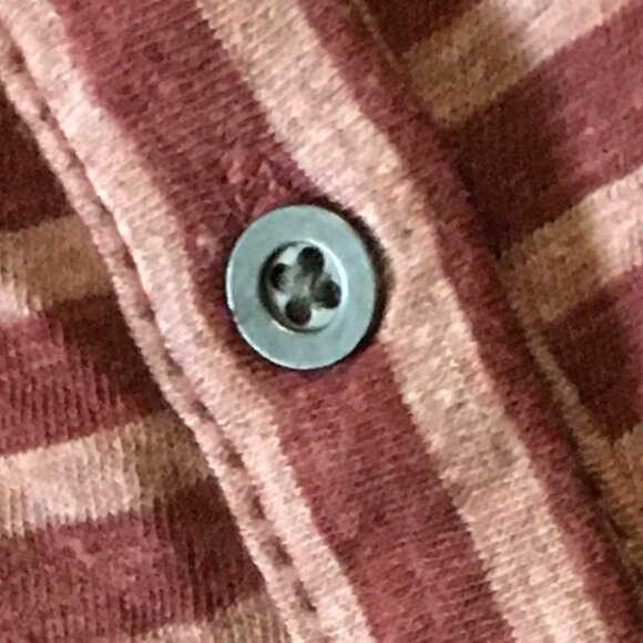 100% Cotton Long Sleeve Tie Hem Raspberry and Peach Pinstripe Top - Picture 8 of 16